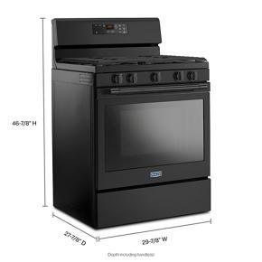 30" Wide Gas Range With 5th Oval Burner - 5.0 Cubic Feet - Black