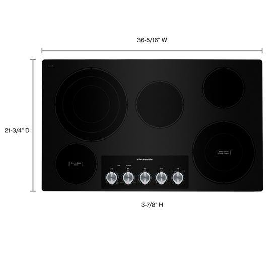 36" Electric Cooktop With 5 Elements And Knob Controls - Black