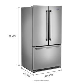 33" Wide French Door Refrigerator With Water Dispenser - 22 Cubic Feet - Gray