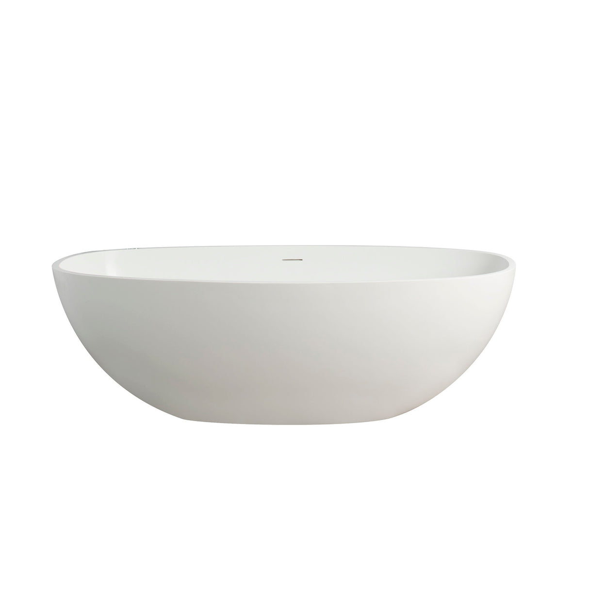 65.2" Freestanding Solid Surface Soaking Bathtub For Bathroom - Matte White