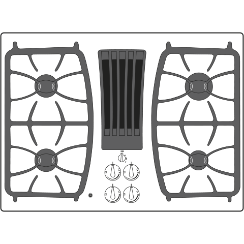 GE Profile(TM) 30" Built-In Gas Downdraft Cooktop - (PGP9830DRBB)