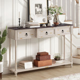 Console Table Sofa Table With Drawers For Entryway With Projecting Drawers And Long Shelf