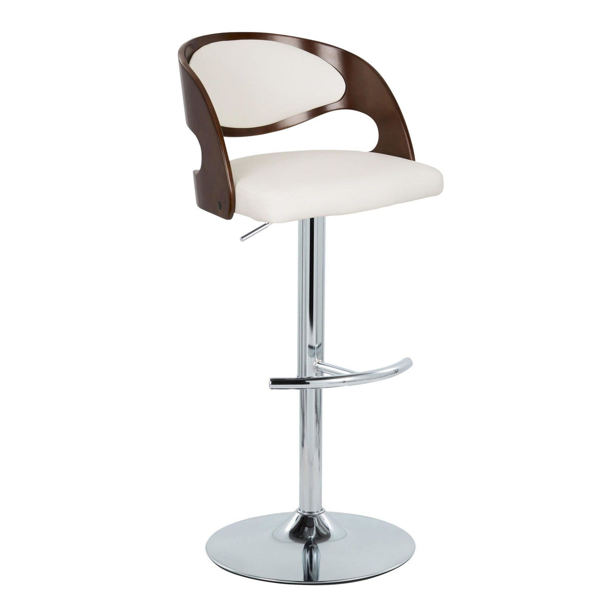 Pino - Adjustable Barstool (Set of 2) - White And Cherry