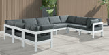 Nizuc - Outdoor Patio Modular Sectional 9 Piece - Grey - Metal