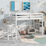 Twin Loft Bed With Platform, Ladder