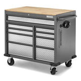 Premier 41" 9-drawer Mobile Tool Workbench With Solid Wood Top