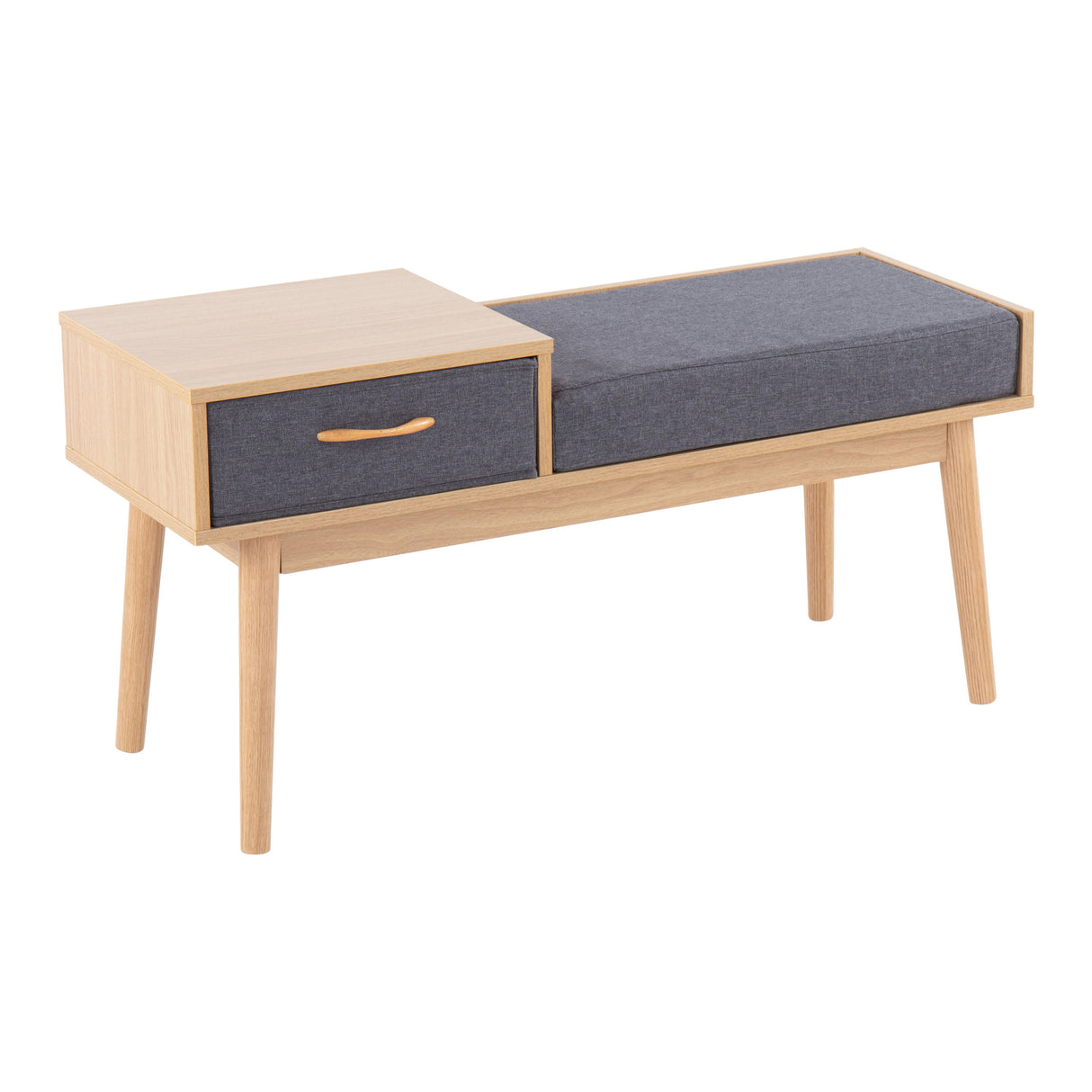 Telephone Contemporary Bench With Pull Out Drawer