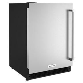 24" Undercounter Refrigerator With Stainless Steel Door - Pearl Silver