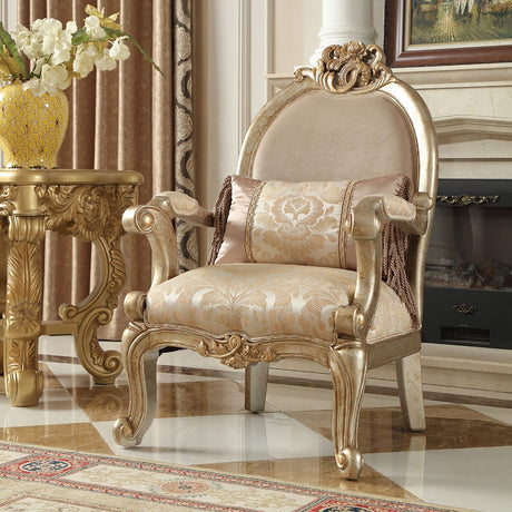 HD-2663 - 3 Piece Sofa Set - Champagne With Rust Highlight