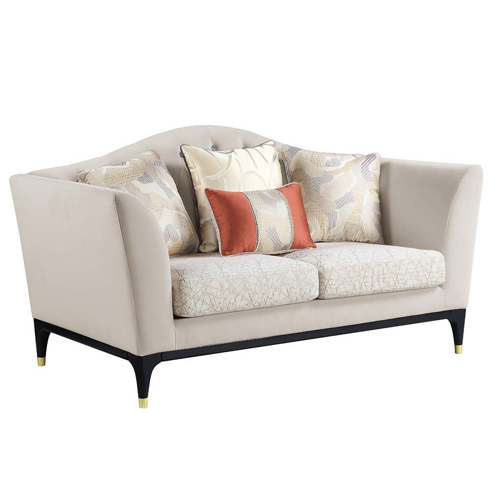 Tayden - Loveseat - Beige Velvet