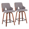 Stella - 24" Fixed-Height Counter Stool (Set of 2) - Walnut Base