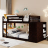 Twin Over Twin Bunk Bed With 4 Drawers And 3 Shelves