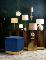 Jax - Stool Ottoman with Gold Base