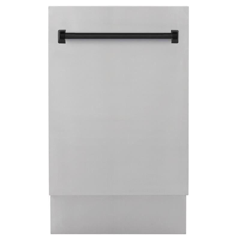 ZLINE Autograph Edition 18 Compact 3rd Rack Top Control Dishwasher in Stainless Steel with Accent Handle, 51dBa (DWVZ-304-18) [Color: Matte Black] - (DWVZ30418MB)
