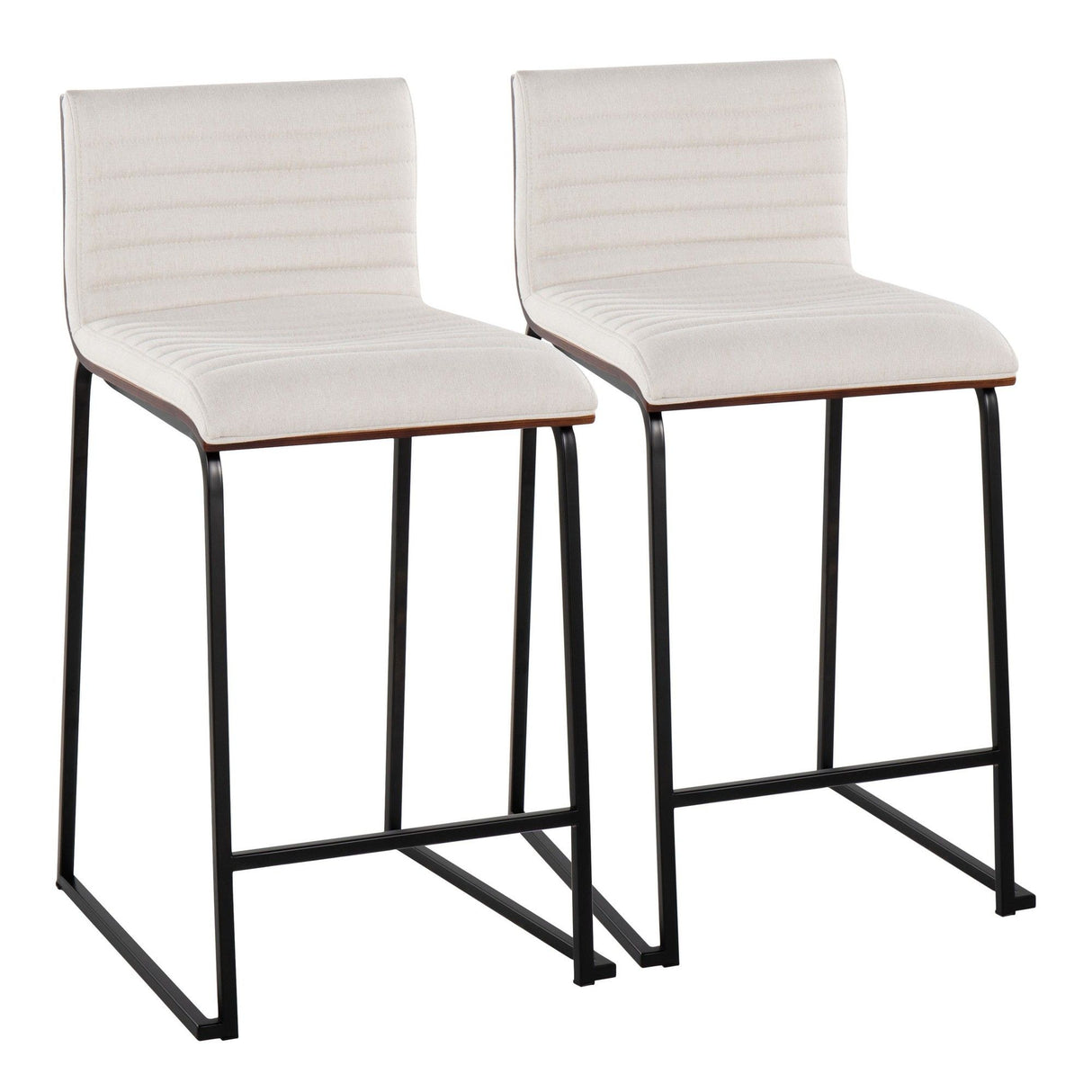 Mason Mara - 26" Fixed-Height Counter Stool (Set of 2) - Black Legs