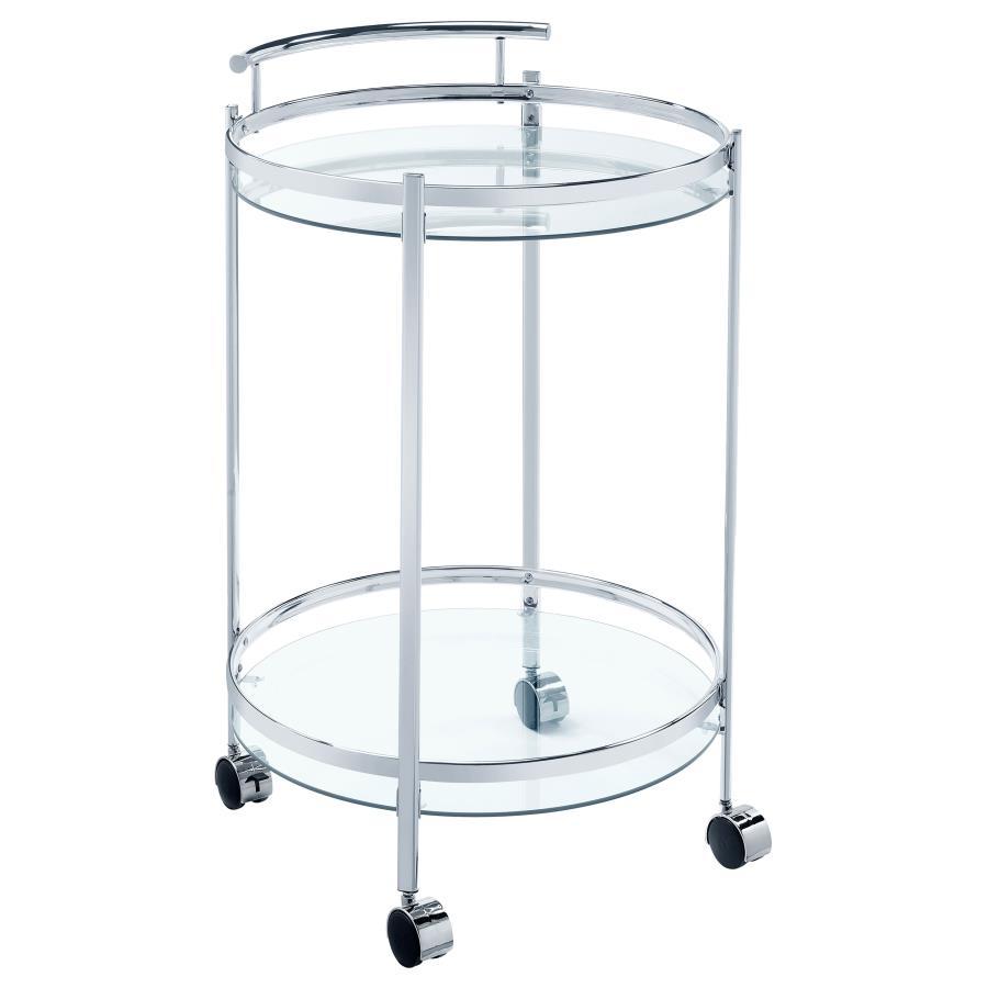 Chrissy - Round Glass Shelf Metal Bar Cart