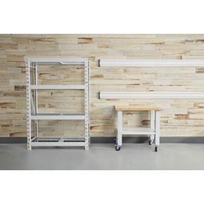 3' Wide Mobile Workstation - Hammered White