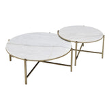 Zaidee - Marble Top Nickel Nesting Table Set - White