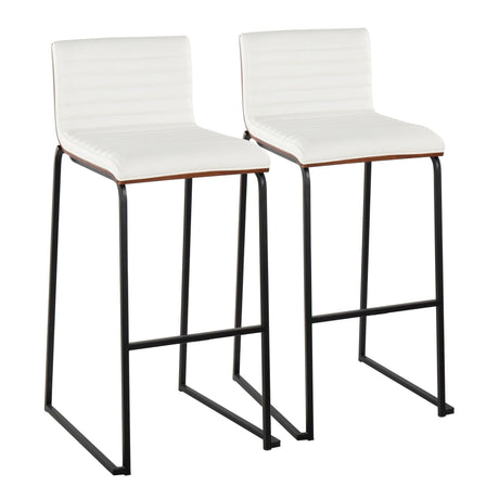 Mason Mara - 30" Fixed-Height Barstool (Set of 2) - Black Legs