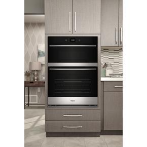 64 Total Cubic Feet Combo Wall Oven With Air Fry When Connected - Gray