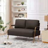 Small Sofa Seater Pet Friendly Fabric Upholstered Loveseat 2-Seater Couch With Removable Back Cushion And Metal Leg, Modern Couches For Small Spaces Living Room, Bedroom, Apartment