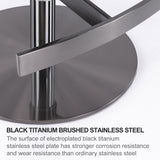 Titanium Stainless Steel Bar Stool, Swivel Adjustable Height For Kitchen Counter And Dining Room