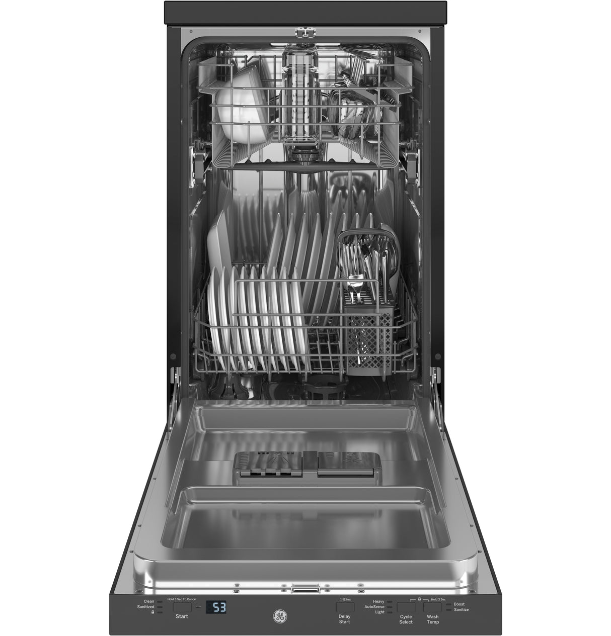 GE(R) ENERGY STAR(R) 18" Stainless Steel Interior Portable Dishwasher with Sanitize Cycle - (GPT145SSLSS)