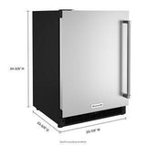 24" Undercounter Refrigerator With Stainless Steel Door - Pearl Silver