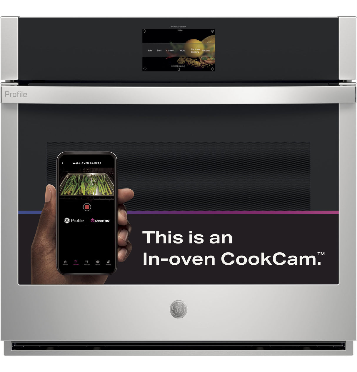 GE Profile(TM) 30" Smart Built-In Convection Single Wall Oven with In-Oven Camera and No Preheat Air Fry - (PTS9000SNSS)