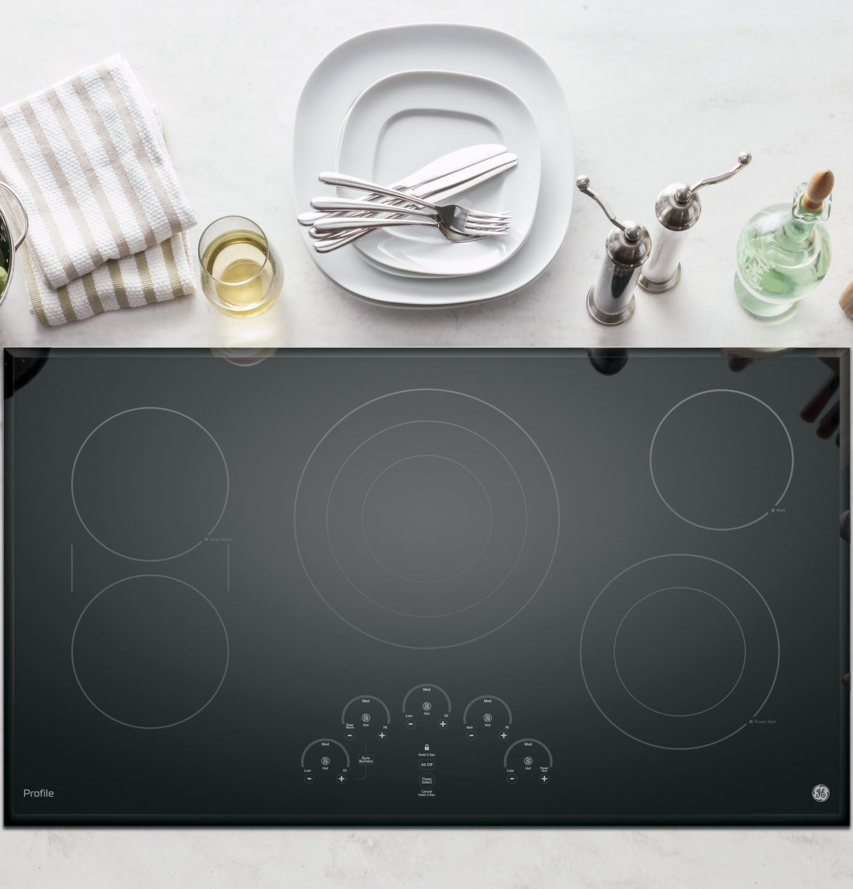 GE Profile(TM) 36" Built-In Touch Control Cooktop - (PP9036DJBB)