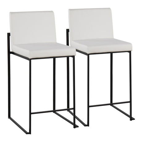 Fuji - High Back Counter Stool - Black Legs