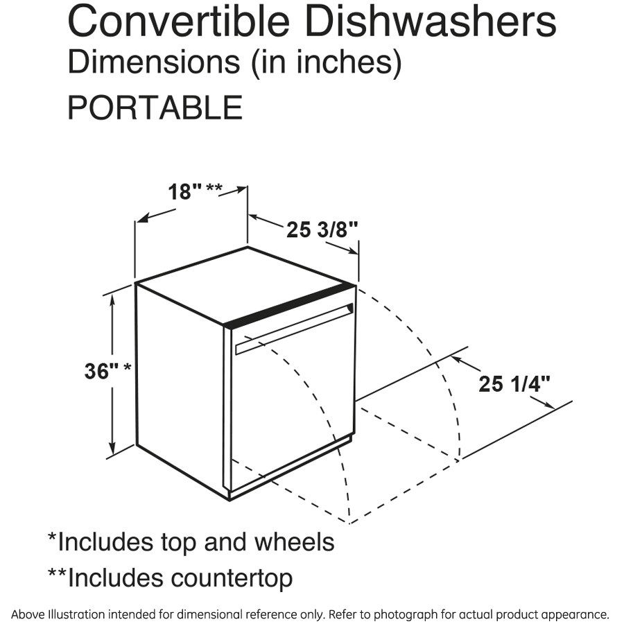 GE(R) ENERGY STAR(R) 18" Stainless Steel Interior Portable Dishwasher with Sanitize Cycle - (GPT145SSLSS)