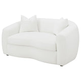 Isabella - Faux Sheepskin Upholstered Loveseat Natural - Ivory