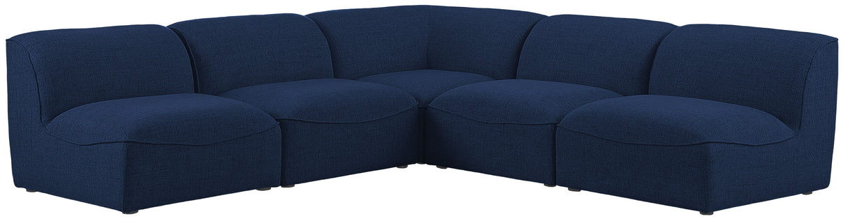 Miramar - Modular Sectional 5 Piece - Navy - Fabric - Modern & Contemporary