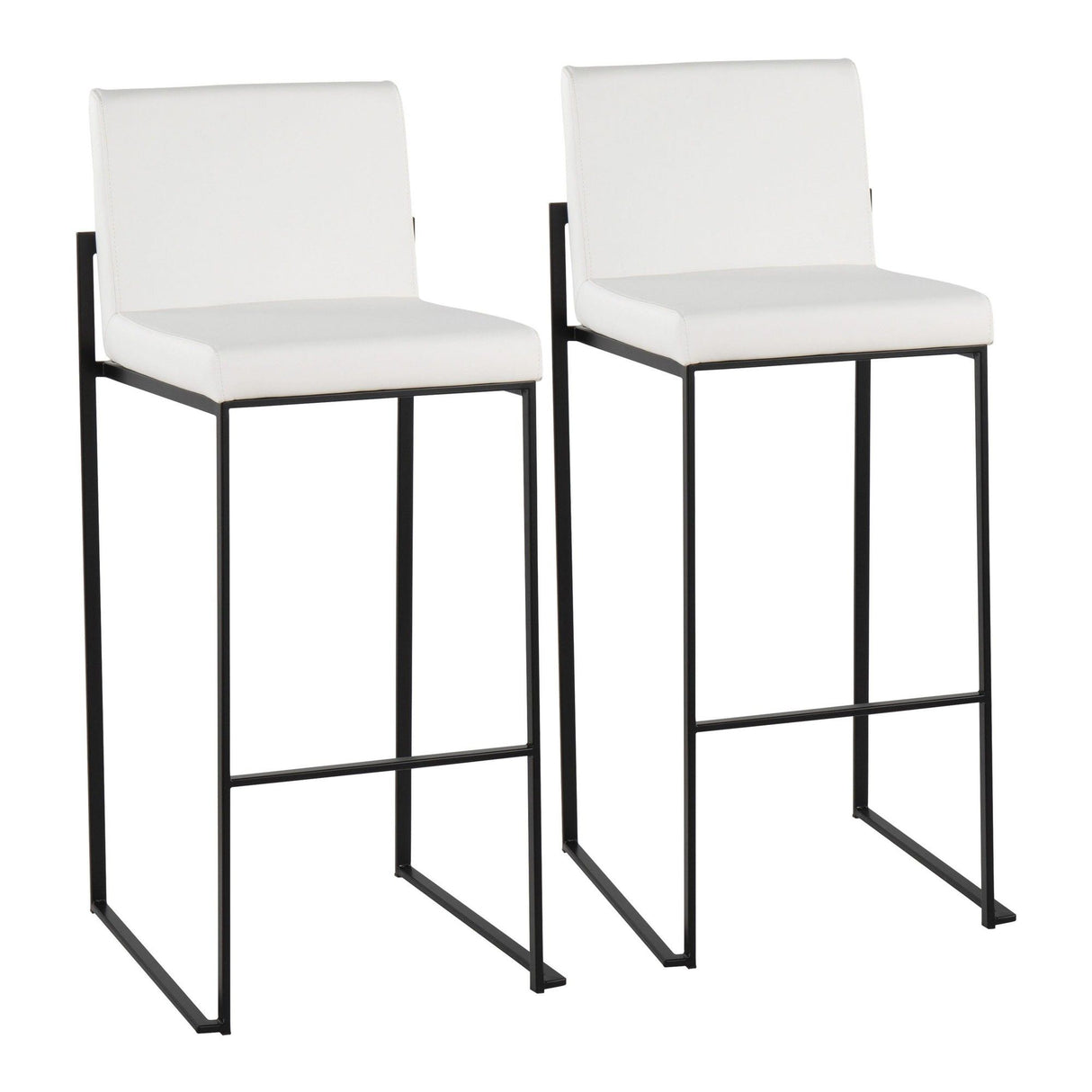 Fuji - High Back Barstool - Black Steel Legs