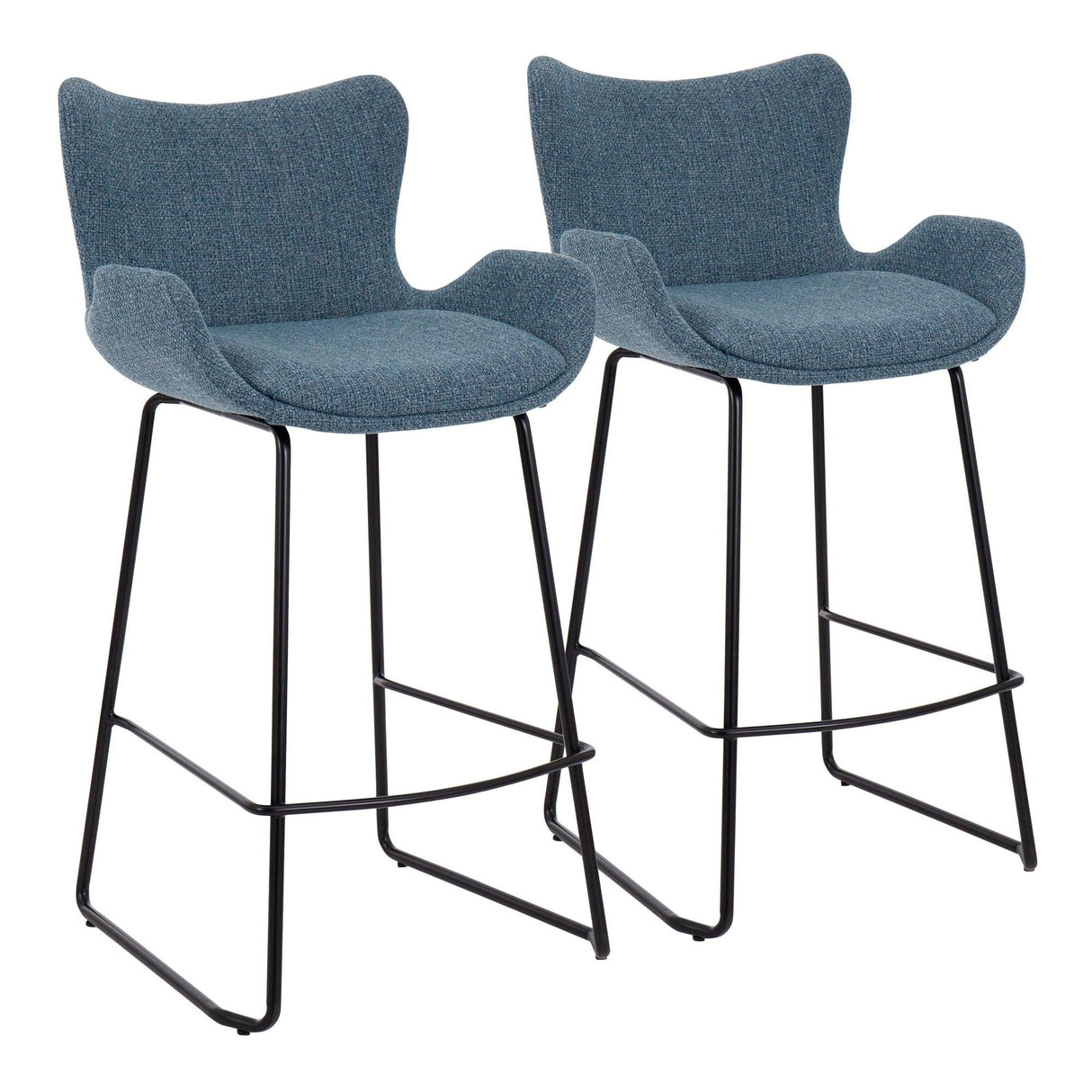 Tara - 26" Fixed-height Counter Stool (Set of 2) - Blue