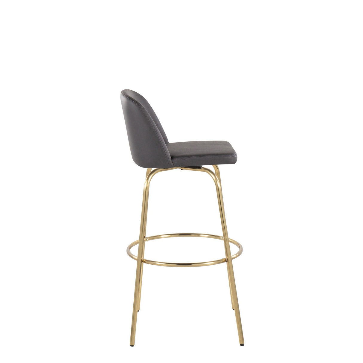 Toriano - 30" Fixed-height Barstool (Set of 2) - Dark Gray And Gold