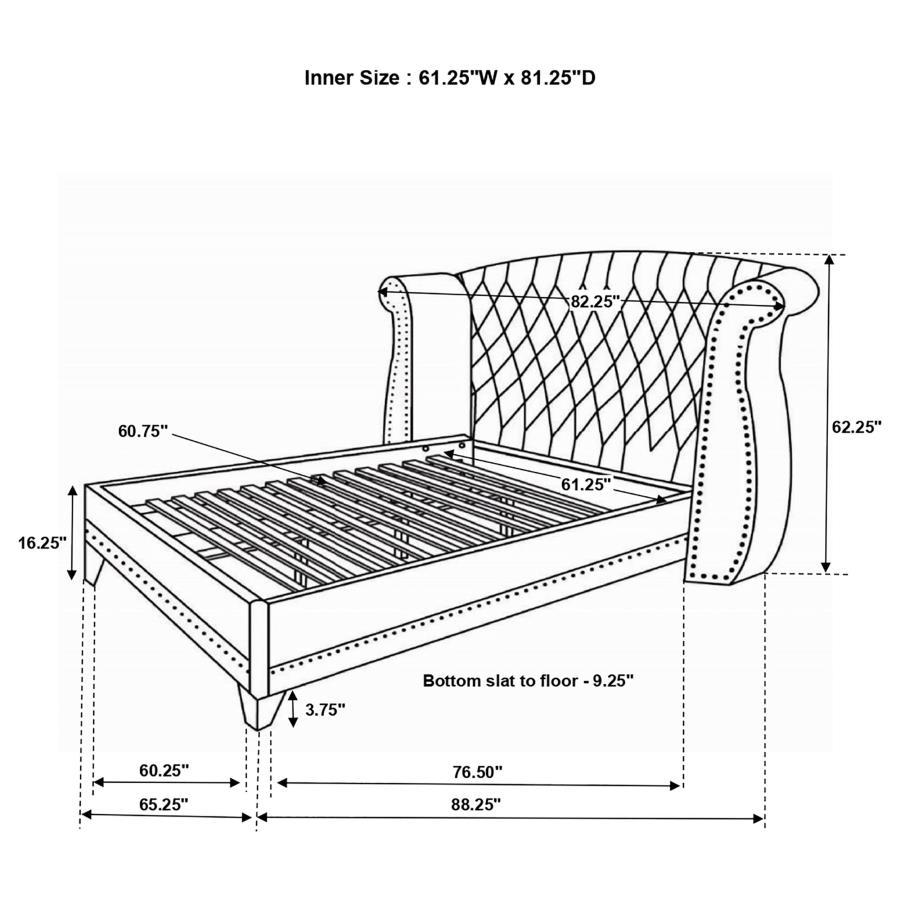 Barzini - Wingback Tufted Bed