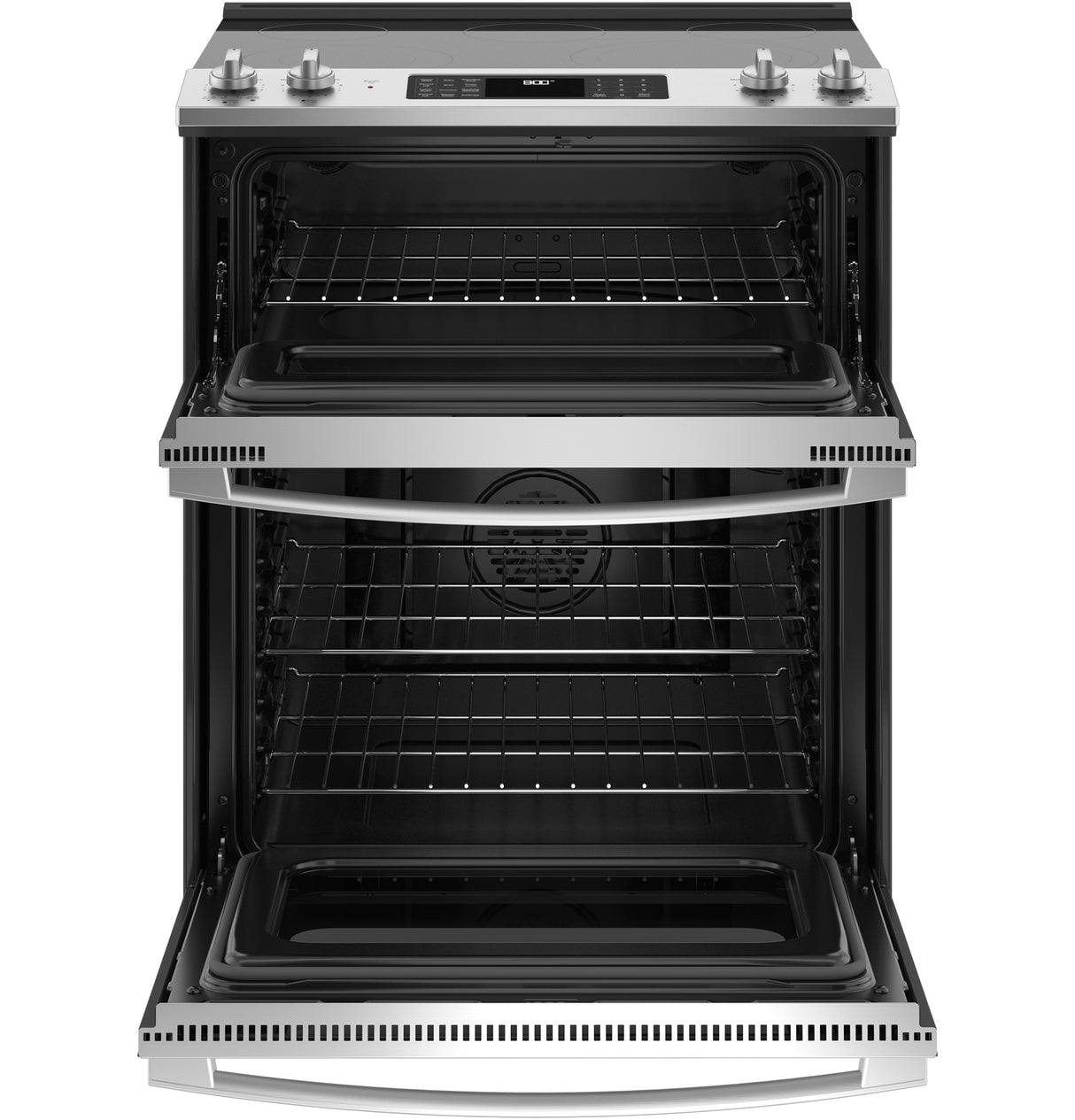 GE(R) 30" Slide-In Electric Convection Double Oven Range - (JSS86SPSS)