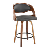 Pino - 26" Fixed-Height Counter Stool (Set of 2) - Walnut Legs