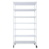 7 Tier Metal Shelf Wire Shelving Unit, 2450Lbs Heavy Duty Adjustable Storage Rack With Wheels & Shelf Liners For Closet Kitchen Garage Basement Commercial Shelving