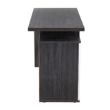 Quinn - Desk - Charcoal Wood With White Wood Drawers