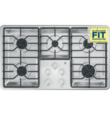 GE(R) 36" Built-In Gas Cooktop with Dishwasher-Safe Grates - (JGP3036SLSS)