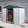 Outdoor Metal Storage Shed With Sliding Door And Foundation For Backyard, Patio, Lawn