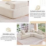 Oversized Modular Sectional Sofa, Luxury Boucle Floor Couch Set, Convertible Sleeper Couch, Spacious Foam-Filled Sofa Bed For Living Room