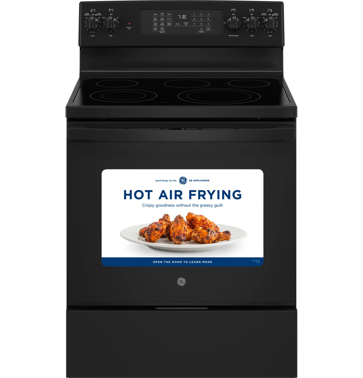 GE(R) 30" Free-Standing Electric Convection Range with No Preheat Air Fry - (JB735DPBB)