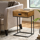 C-Table With Drawer - Brown