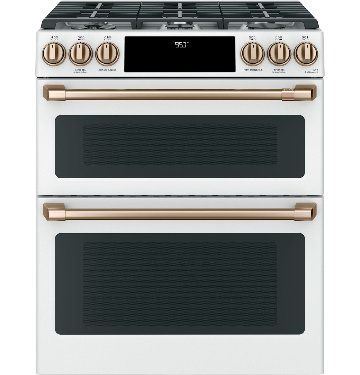 Caf(eback)(TM) 30" Smart Slide-In, Front-Control, Dual-Fuel, Double-Oven Range with Convection - (C2S950P4MW2)