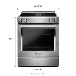 30" 4-Element Electric Downdraft Slide-In Range