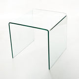 Small Clear Glass Side & End Table, Tempered Glass End Table Small Coffee Table - Transparent